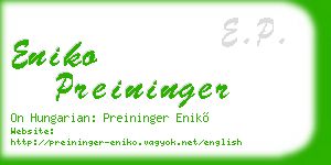 eniko preininger business card